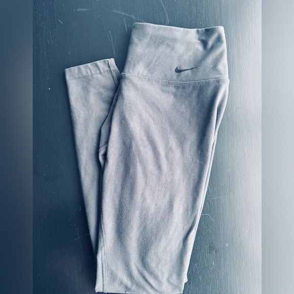 NIKE DRI-FIT Blue Athletic Leggings Gray - Picture 2 of 8